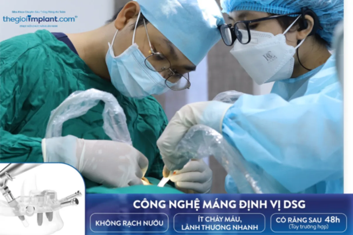 Công nghệ máng định vị DSG giúp giảm thiểu các rủi ro khi thực hiện cấy ghép implant