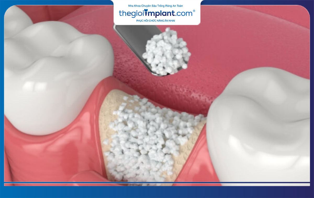 Ghép xương răng giúp nâng đỡ trụ Implant