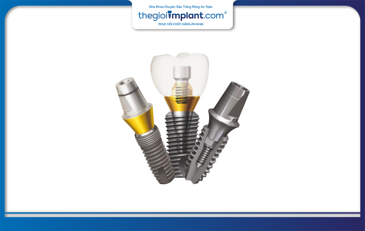 Trụ implant Mỹ được sản xuất từ Titanium tinh khiết