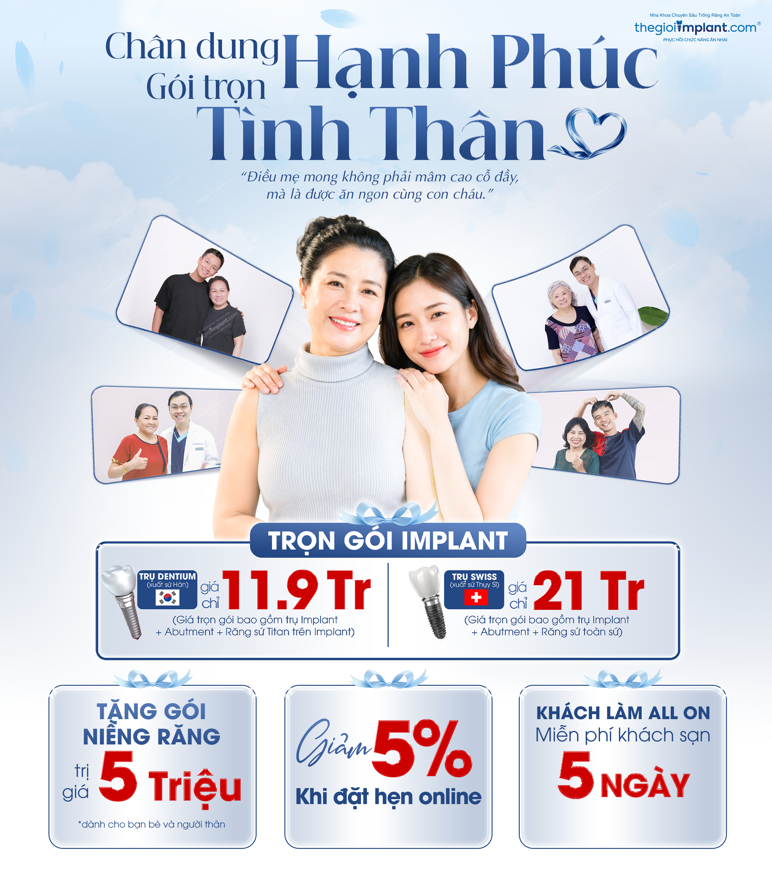 Chân dung Hạnh Phúc - Ưu đãi Implant tháng 5 tại Thegioiimplant.com