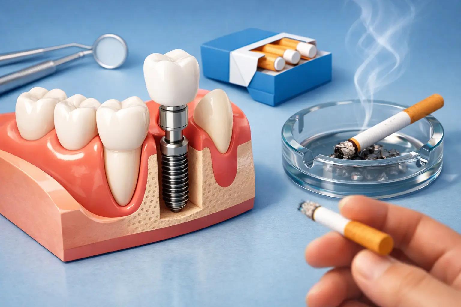 Hút thuốc sau cấy Implant bao lâu 2026