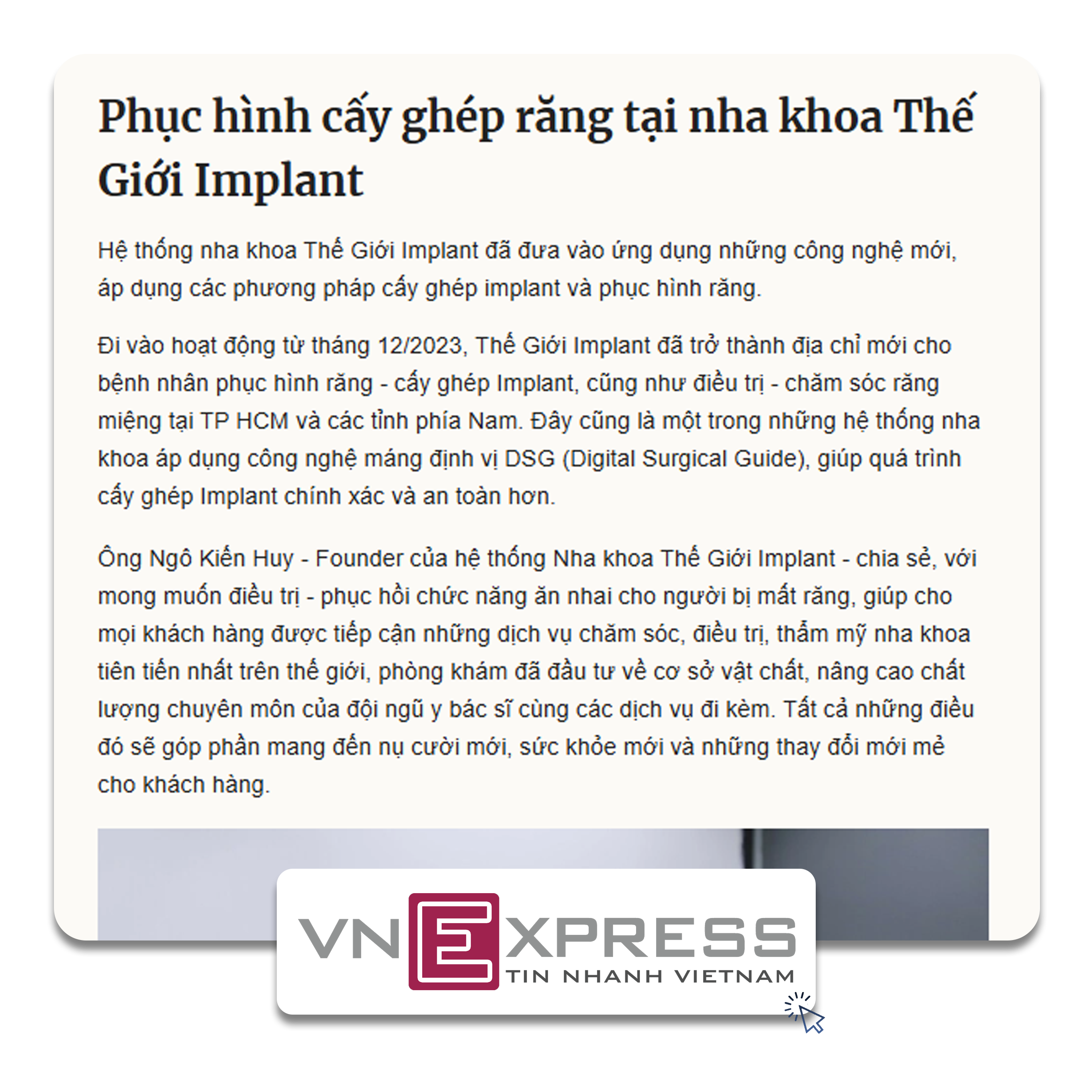 VnExpress viết về San Dentist